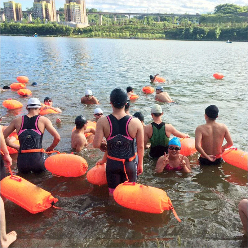 Amalibay Safety swim ming плавающая сумка надувной спасательный буй Флотационная сухая водонепроницаемая сумка для бассейна открытая вода морской плавание Двойная подушка безопасности