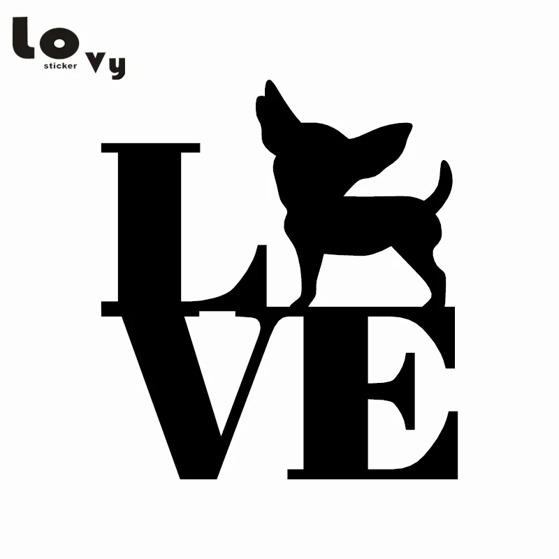 Любовь Чихуахуа забавная собака настенная мультяшная наклейка животное