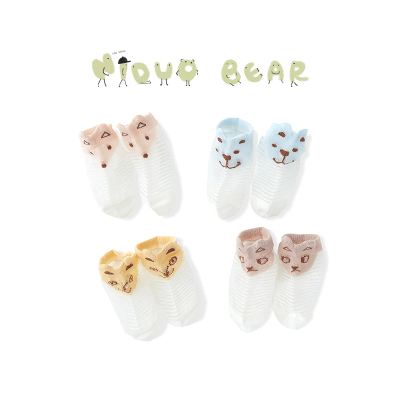 Neduo Bear/4 пар/лот милые детские носки нескользящие носки-тапочки из вискозы мягкие