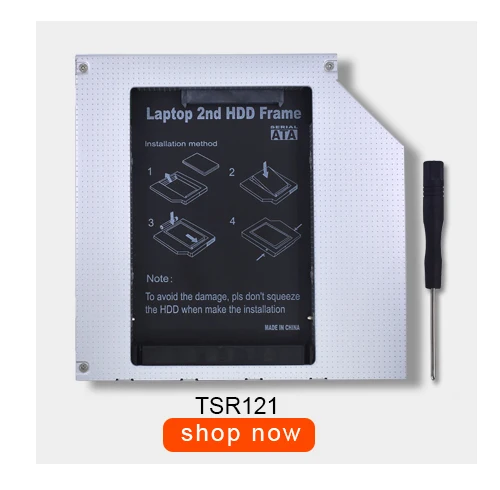 Для Тетрадь ODD DVD-ROM Optibay Алюминий 2nd HDD Caddy 12,7 мм IDE SATA с передней панелью 2,5 дюймов чехол для SSD, HDD корпус