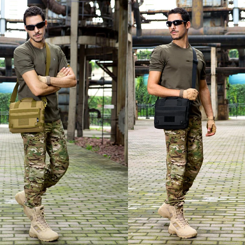 MOLLE Camouflage Outdoor Shoulder Bag Male 10 Inch Laptop Tactical Army Messenger Ipad 4 5 Briefcase Handbags Women XA566WD | Спорт и