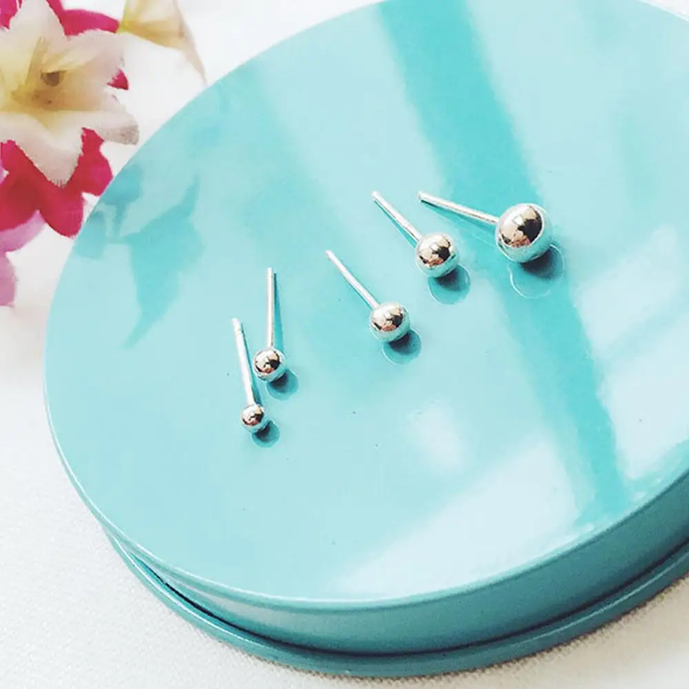 Жемчужины круглые бусины сережки гвоздики с серебряным покрытием мини Размеры 2 5