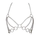 Женский металлический открытый бюстгальтер с цепочкой, соблазнительное сексуальное нижнее белье, фантастическое ночное белье, бюстгальтеры с лямкой на шее, фетиш, женское нижнее белье