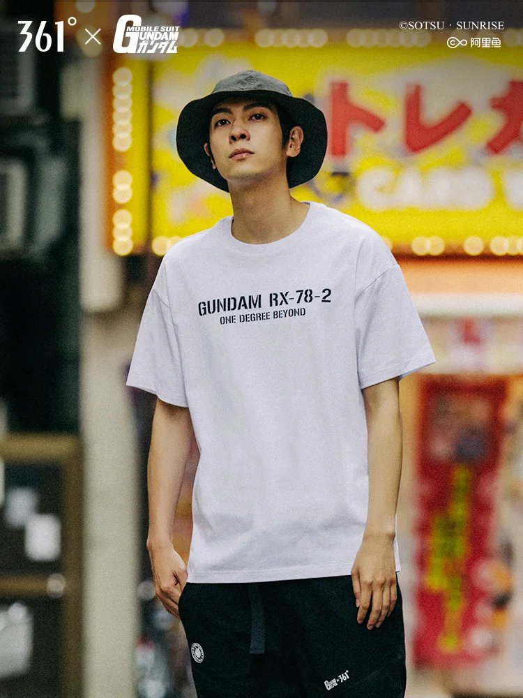 361 GUNDAM 100% хлопок лето 2019 обычная спортивная Удобная дышащая футболка