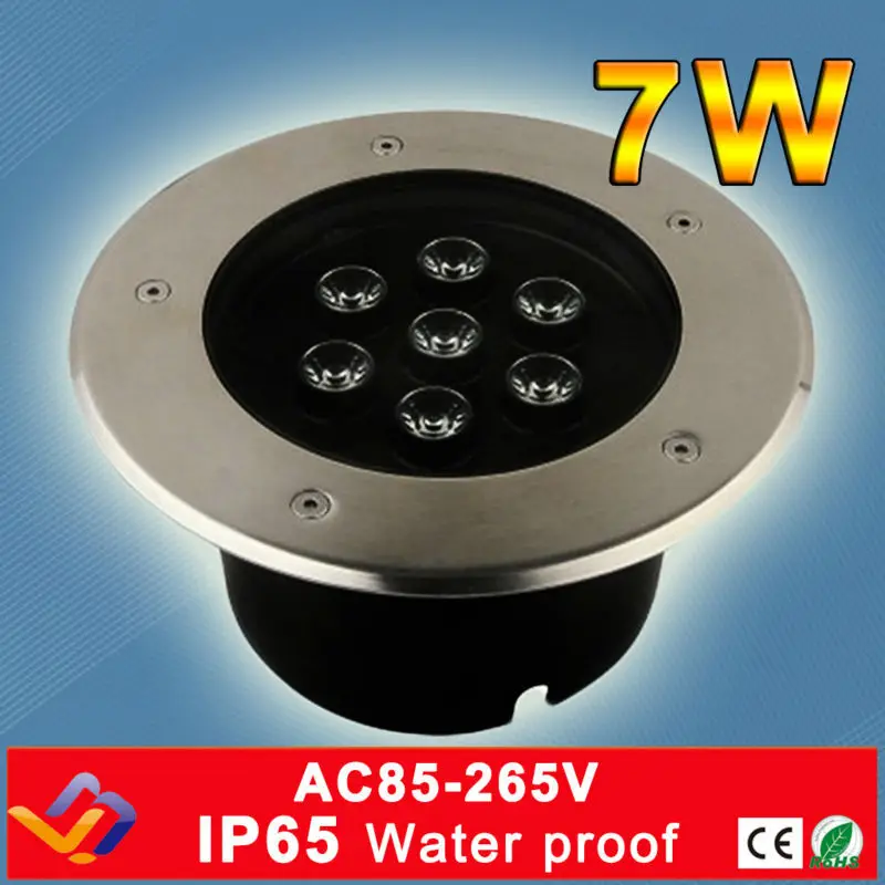 7*1 Вт круглый светодиодный подземный светильник для сцены лестницы садовый