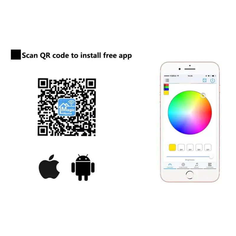 WiFi LED RGB Controller DC12 24V UFO RGBW Sync Control By Phone Amazon Alexa Google Home For 5050 Strip | Лампы и освещение