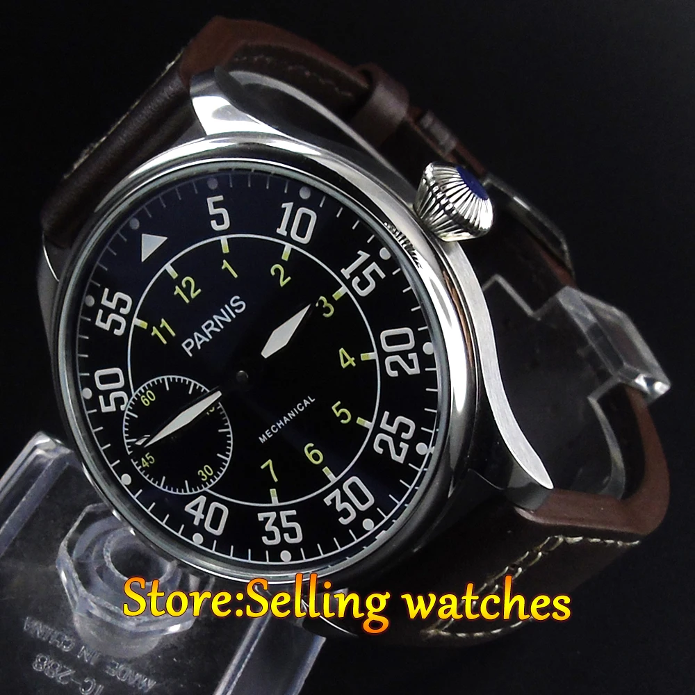 Механические Мужские часы с черным циферблатом parnis 6497 44 мм 3600|watch men|watch men mechanicalwatch