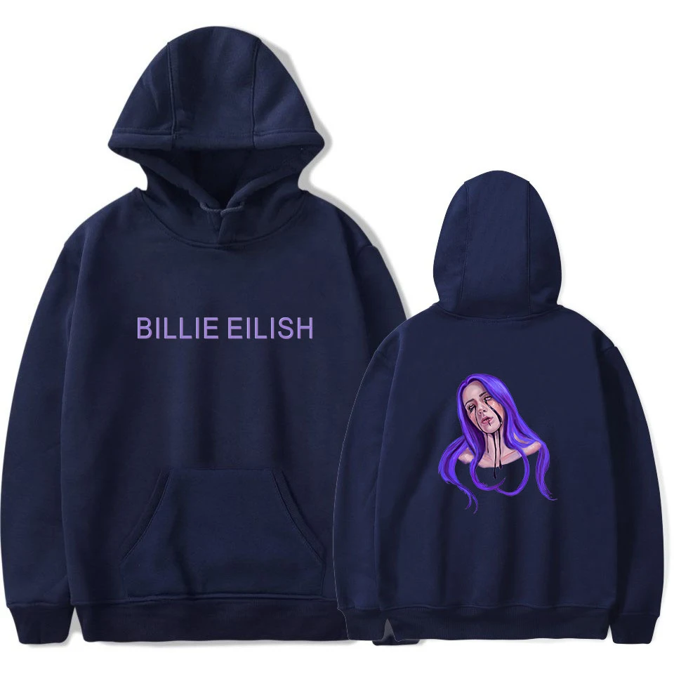 Суперзвезда BILLIE EILLISH толстовки модные Универсальные двойные печатные Young женские