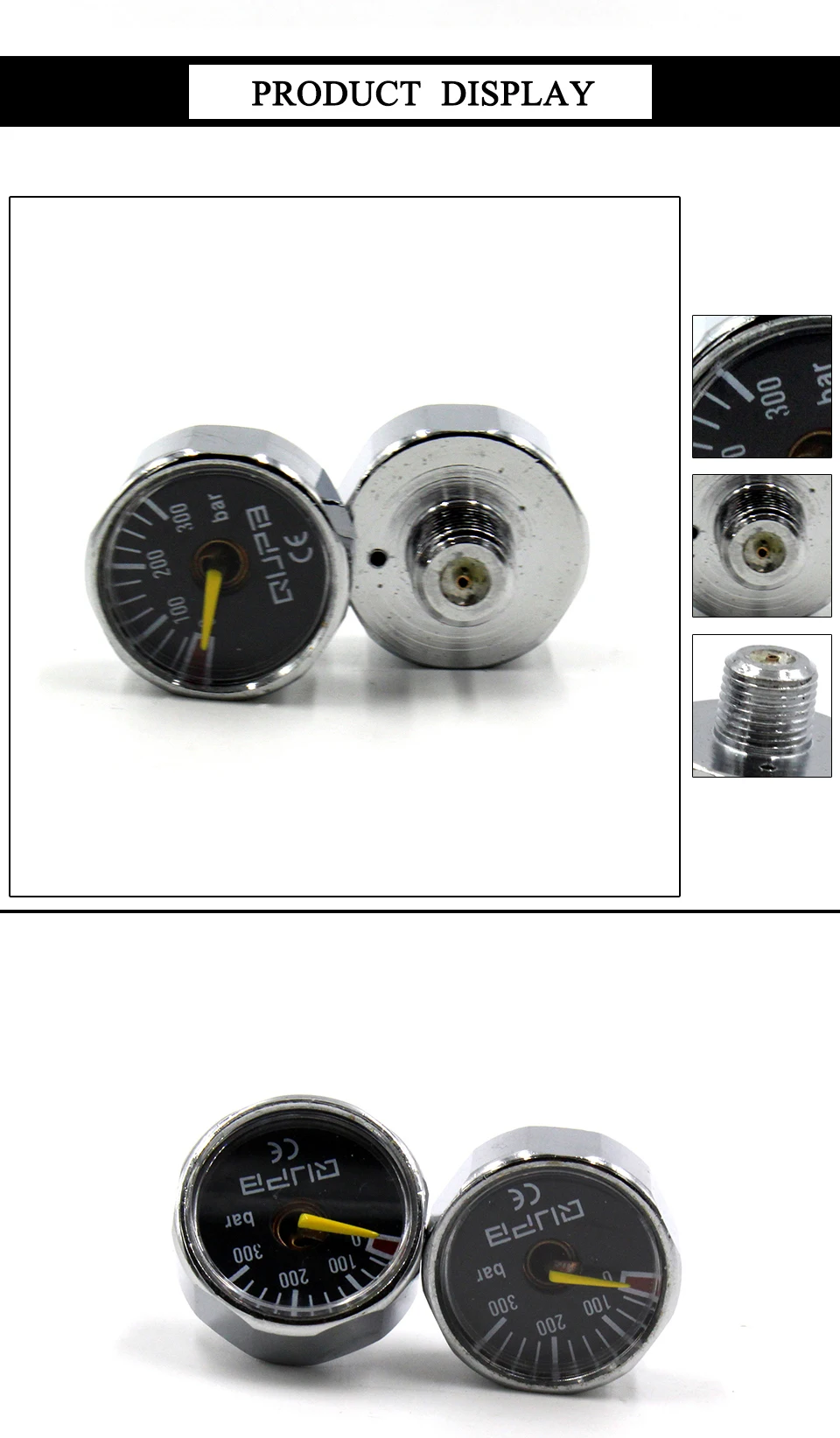 QUPB 1 дюйм Мини-датчик давления 300 бар черный 1/8NPT CE сертифицированный GES007