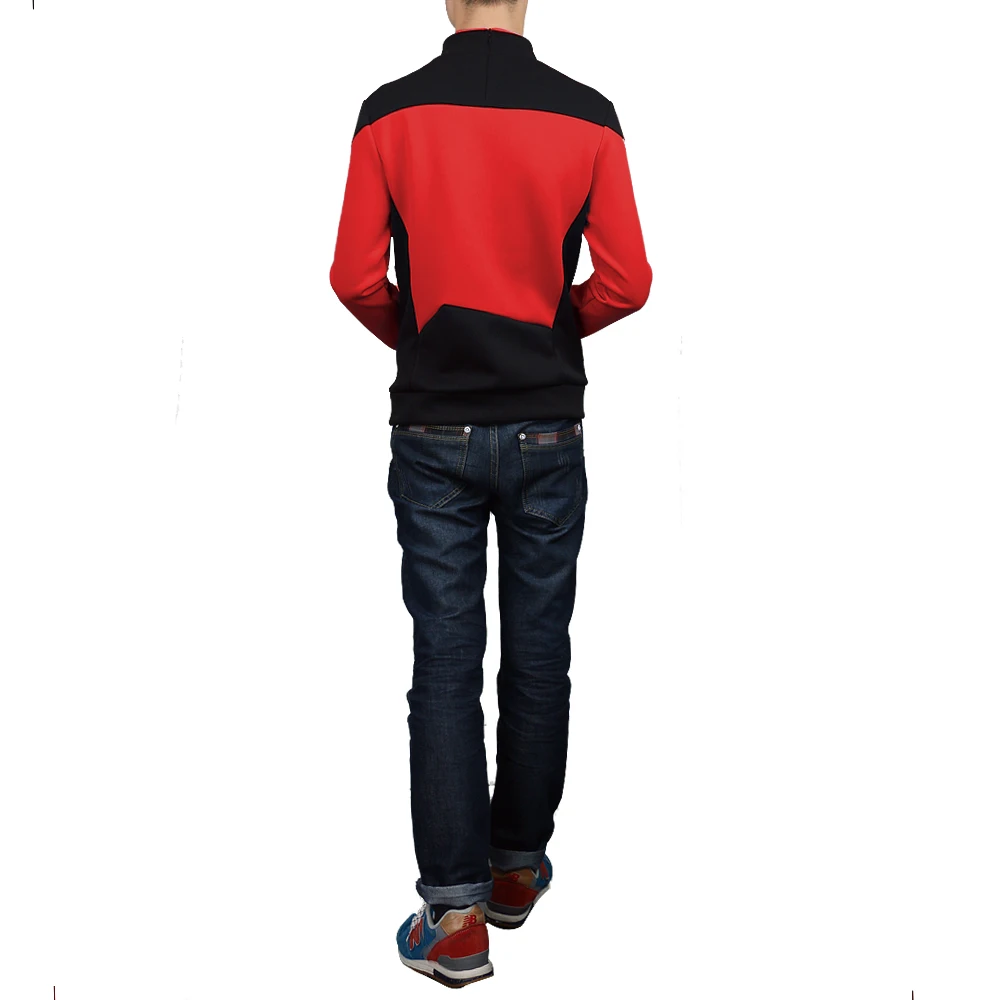 Звезда TNG новое поколение Trek красная рубашка униформа косплей костюм для мужчин пальто Хэллоуин Вечерние