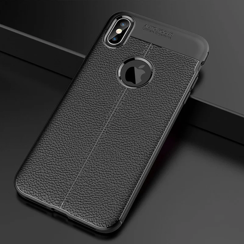 Противоударный матовый чехол для iPhone 6, 7, 8 Plus, 6s, 5, SE, 5S чехол из углеродного волокна, кожаный чехол для iPhone X, XR, XS, Max, iPhone 10, Роскошный чехол - Цвет: Black
