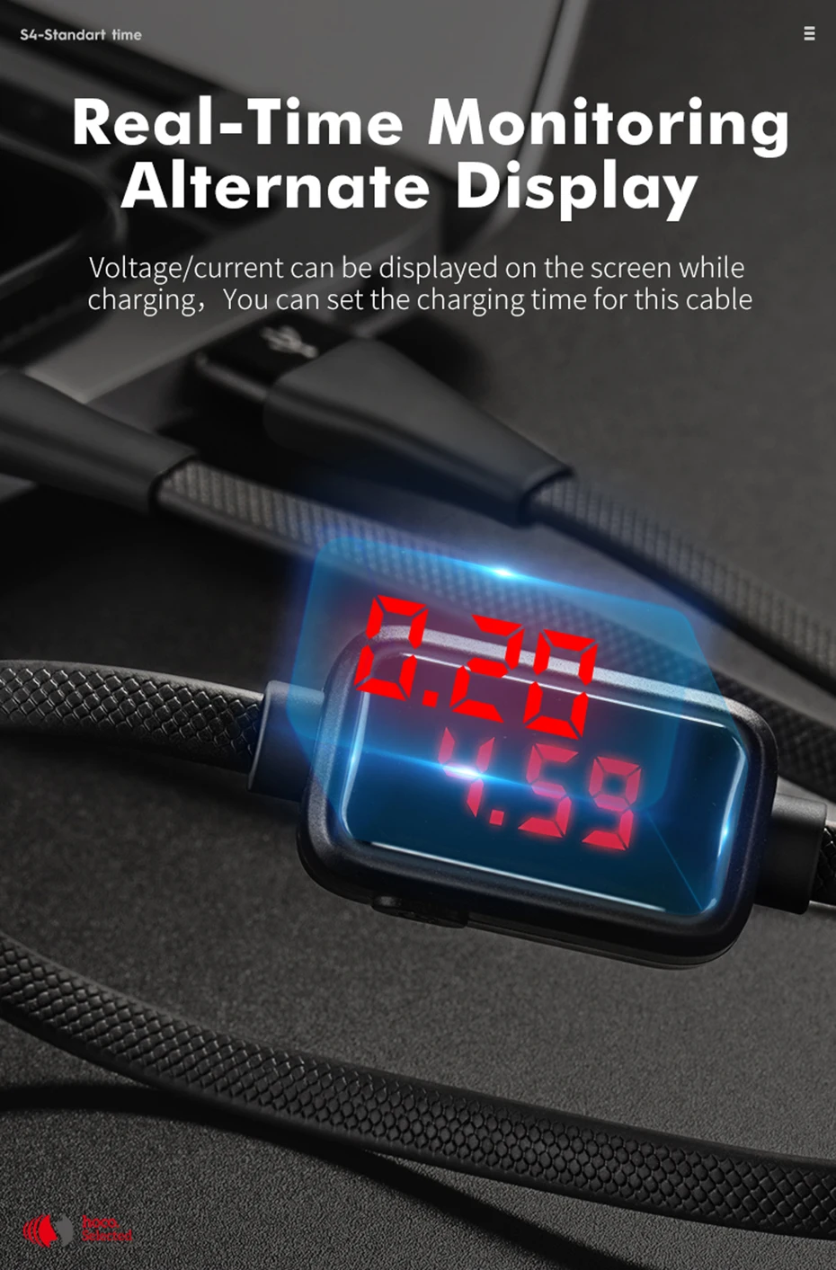 HOCO usb cable for iphone cable 11 Pro X XS XS Max XR 8 7 ipad2 on-screen Timing charging fast charge phone charger data adapter