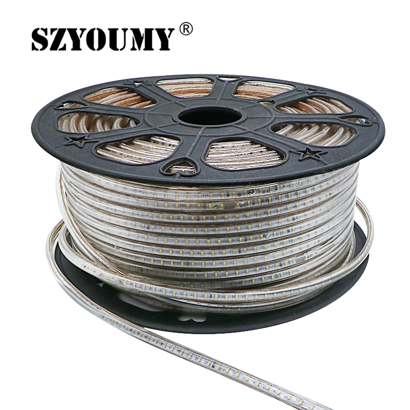 SZYOUMY 220 в 230 240 В СВЕТОДИОДНАЯ лента SMD 3014 Водонепроницаемая IP67 I теплая белая