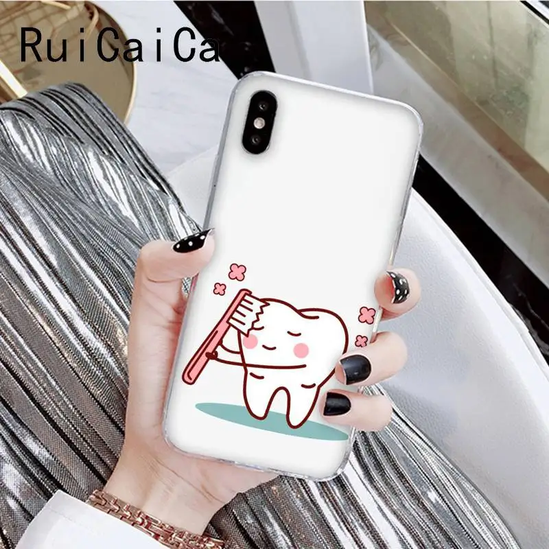 A14 RuiCaiCa Забавный мультфильм стоматолога зубные коронованные зубы мягкий чехол для телефона для iPhone8 7 6 6S Plus X XSMAX 5 5S SE XR 11 11pro 11promax - Цвет: A14
