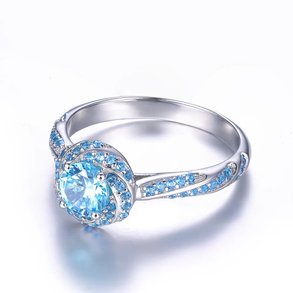 Женское кольцо из серебра 925 пробы с сапфиром и розовым белым топазом|ring size|ring size