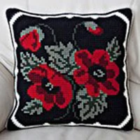 TH flowers 04 набор для рукоделия Подушка с вышивкой из акриловой пряжи Гобелен Холст Подушка спереди вышивка крестом наволочка - Цвет: Армейский зеленый