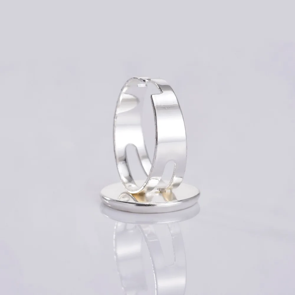 16 мм круглая подкладка посеребренное регулируемое кольцо заготовки основа