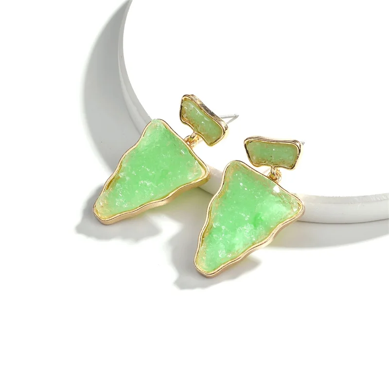 5 цветов Druzy Drusy серьги из искусственного камня Треугольники Стад Мода Известный