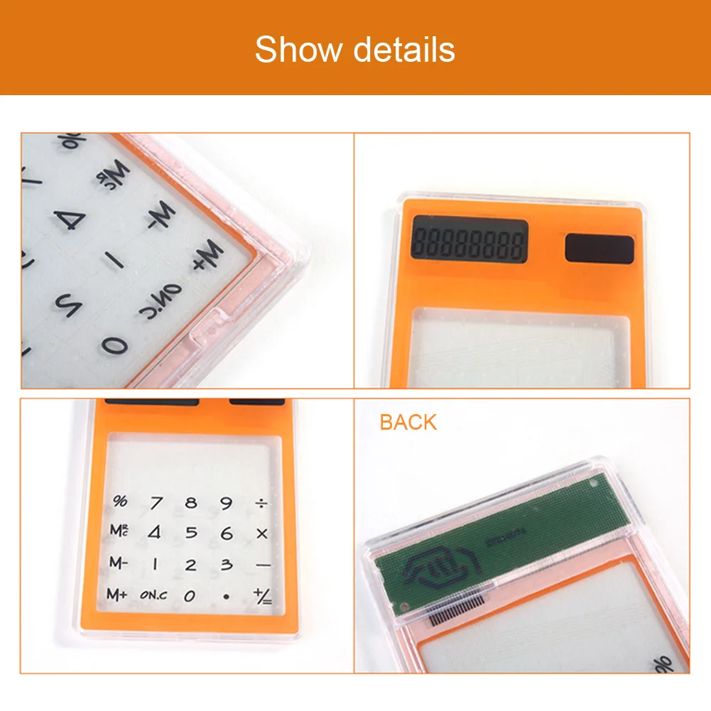 Горячая солнечная ультра тонкий сенсорный ЖК 8 цифр электронный прозрачный