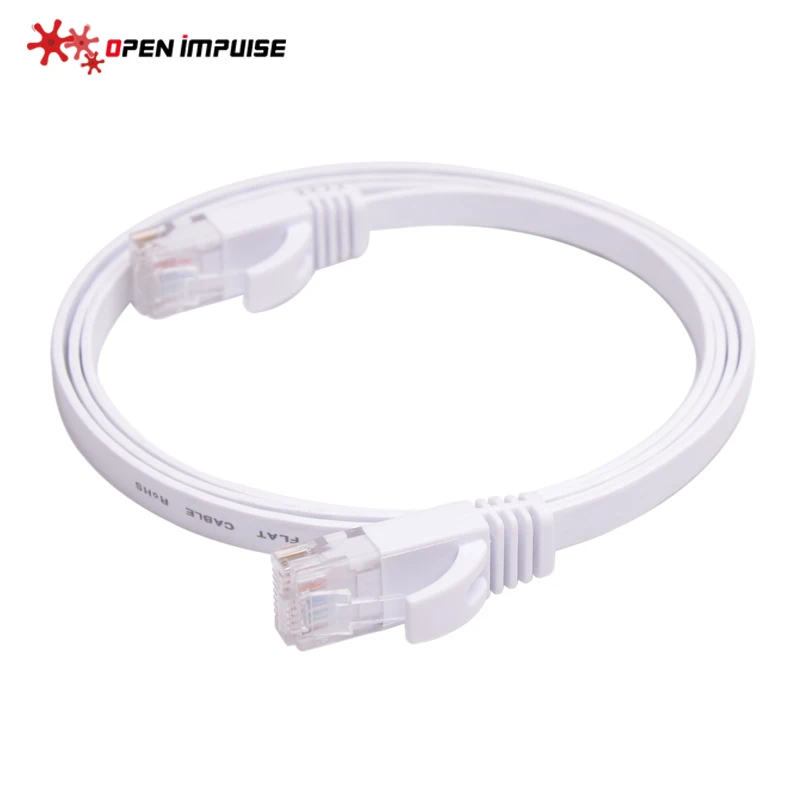 Открытый импульсный медный 1 фут Плоский CAT6 UTP Ethernet Патч Кабель белого цвета|cable