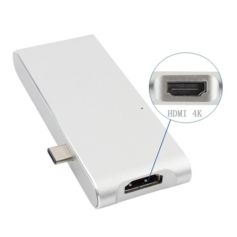 10 шт./лот 6 в 1 USB 3 Type C 4K HDMI 0 SD TF кардридер концентратор зарядный адаптер для MacBook Pro