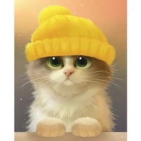 5d diy diamond painting cross stitch cut hat cat diamond embroidery full round drill mosaic decorations for home gift rd03