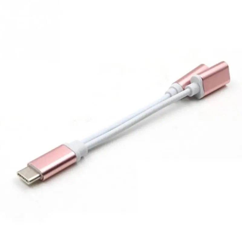 2в1 USB-C Кабель с разъемом типа C до 3,5 мм аудио кабель AUX usb type-C адаптер для зарядки наушников адаптер для мобильного телефона#25
