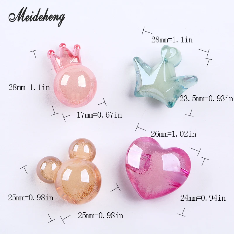 Акриловые бусины в форме сердца с УФ-покрытием для изготовления ювелирных