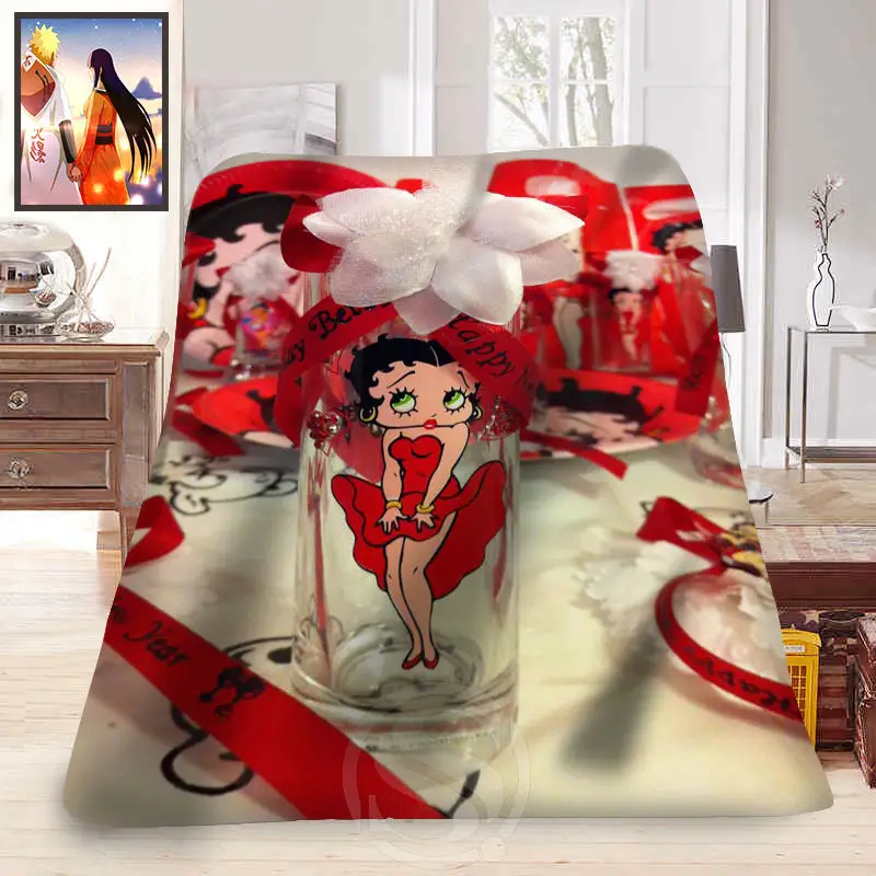 F315 betty boop Новое обычное домашнее украшение для спальни принадлежности мягкое одеяло LFU89 - Цвет: Многоцветный