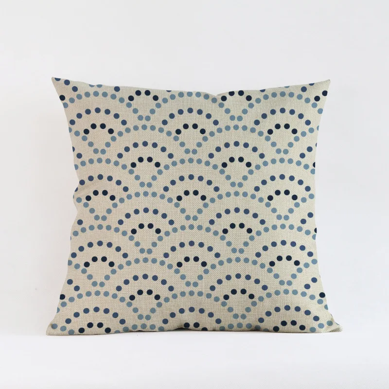 Темно синий коричневый бежевый классический ретро геометрический узор диван