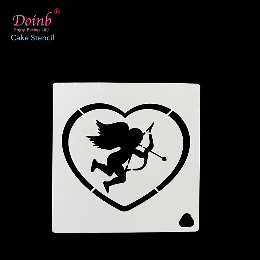 Love Heart Valentine пластмассовая трафаретная подушечка с цветком для торта Strew Duster Cupcake