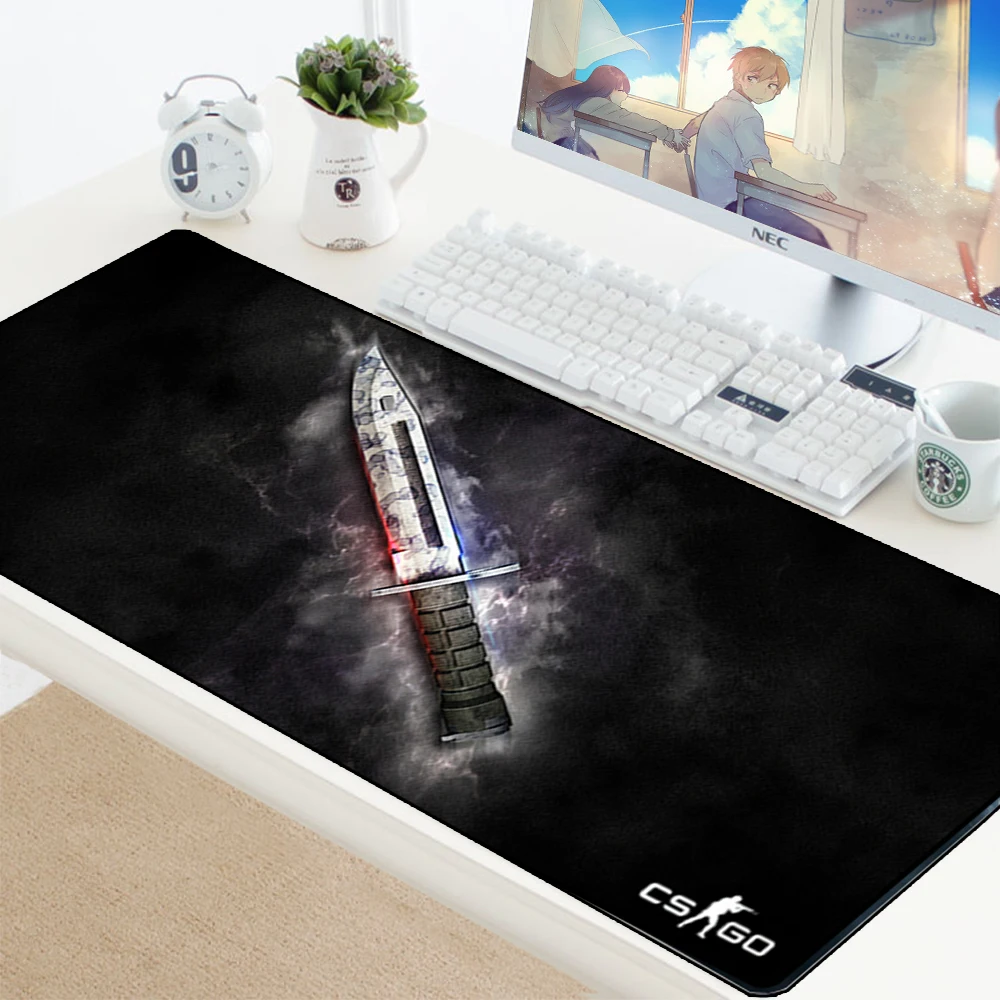 CS GO геймер Коврик для мыши нож в стиле игры "Counter-Strike" Нескользящая клавиатура Коврик для мыши CSGO геймер Коврик Для Мыши для ПК Компьютерная клавиатура игровая мышь