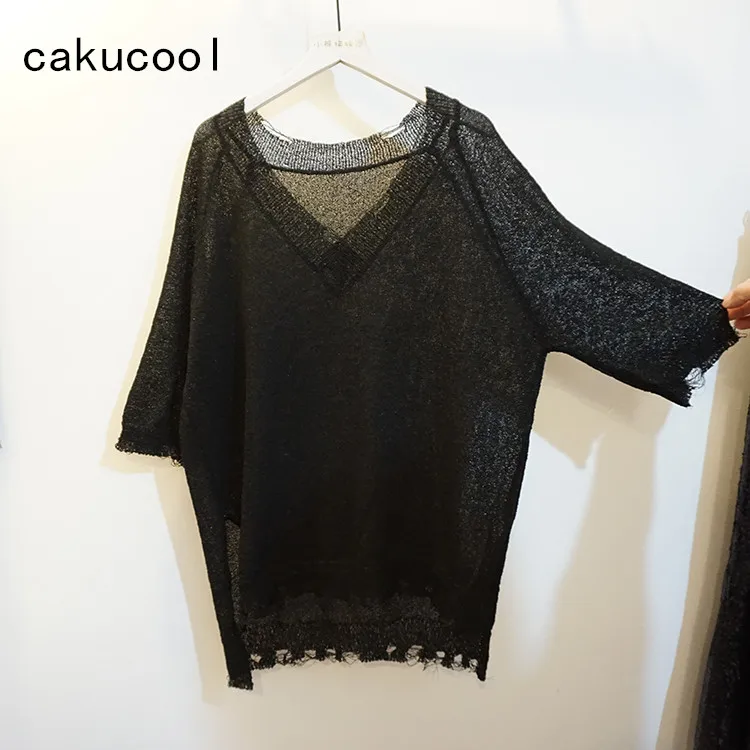 Женские блестящие трикотажные рубашки с блестками Cakucool блузка коротким рукавом