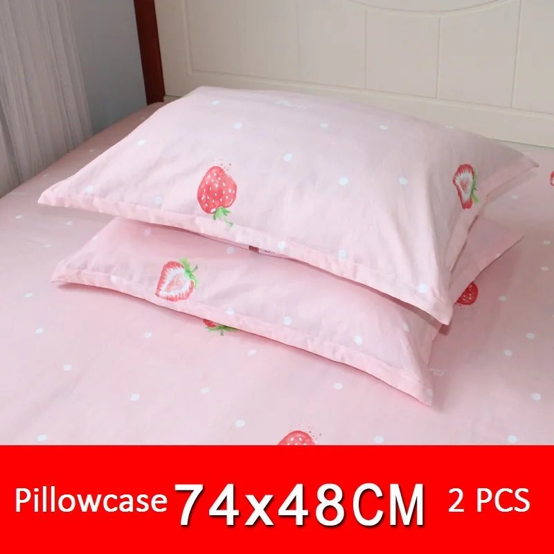 2 pcs pillowcases A 2 шт./лот, дышащий чехол для детской подушки с клубничным принтом, наволочка для детской подушки 74x48 см, Хлопковый чехол для подушки для малышей, декор для детской комнаты - Цвет: 2 pcs pillowcases A