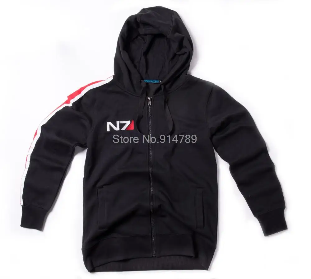 Толстовка для косплея с эффектом массы N7 флисовая Длинная толстовка на молнии