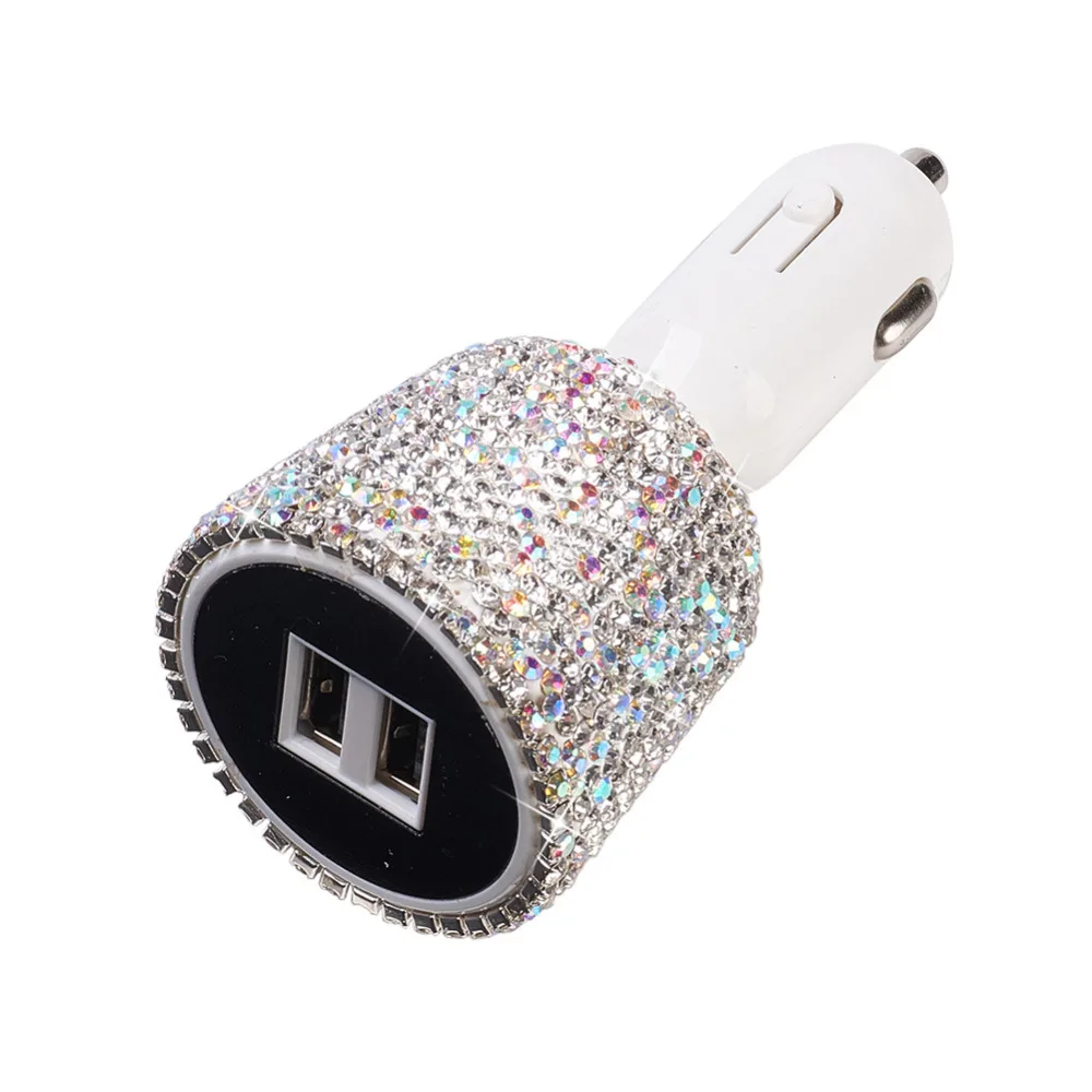 12 В автомобильного прикуривателя Dual USB зарядные устройства серебряные