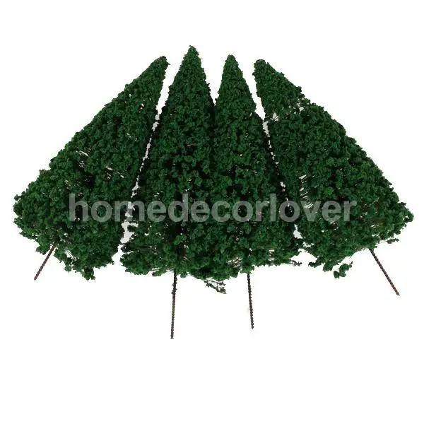 10шт. 1:75 HO Scale Зеленый пейзаж модель Cedar Trees 12 см прочные | Дом и сад