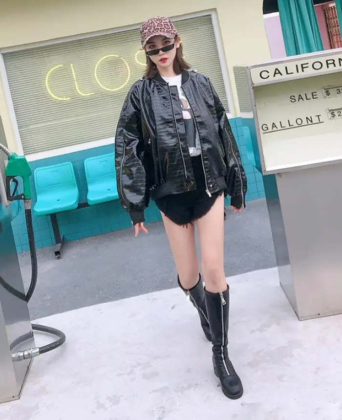 2019 весенние модные брендовые клетчатые кожаные куртки для женщин уличный стиль