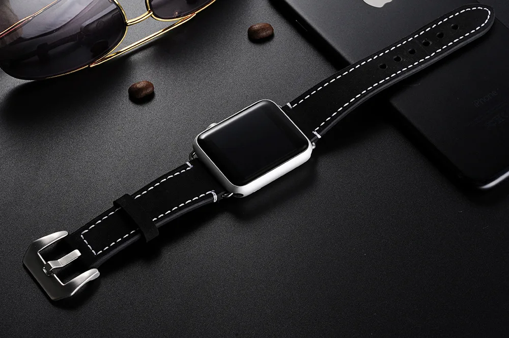 Натуральная кожа Смотреть band ремни для apple watch series 1 2 3 iwatch ремешки большой пряжкой