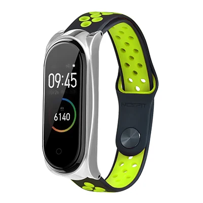 Силиконовый двойной цветной ремешок для Xiaomi mi Band 4 Starp спортивный силиконовый браслет для mi Band 3 pulseira аксессуары для умных часов - Цвет: Black Green