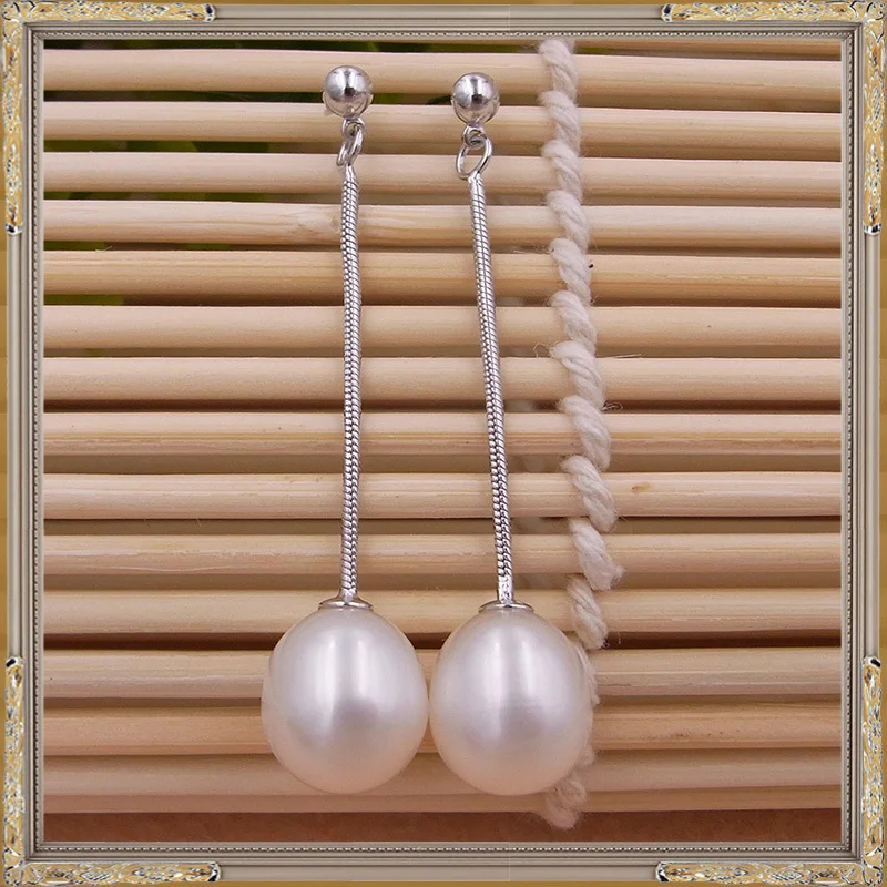 Женская серьга подвеска с серебряным жемчугом|pearl pendant sterling silver|pearl silversilver plated ring