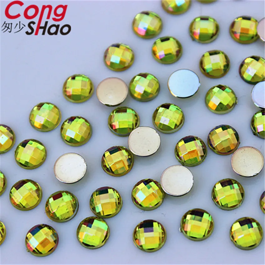 Cong Shao 500 шт. 6 мм 3D накладные ногти AB цвет круглая задняя сторона искусственная