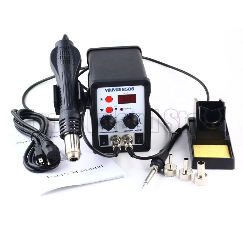 Паяльная станция YOUYUE 8586 2 в 1 SMD паяльная 220 В/110 В пистолет горячего воздуха +