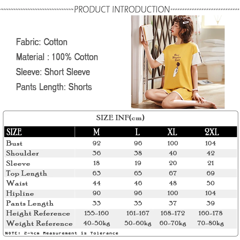 UNLIMON женские хлопковые пижамы корейская модная Пижама наборы шорты с коротким