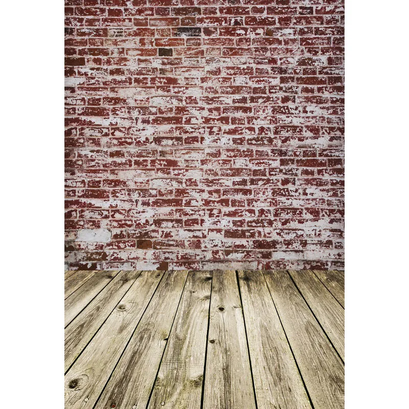 

5X7FT Vinyl Photography Background brick wall and wooden floors Photography Backdrops for Photo Studio F-3233