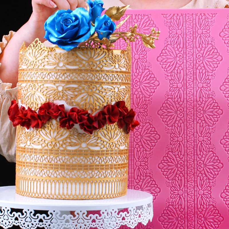 Силиконовая форма для юбки кружевной коврик помадки инструмент украшения торта