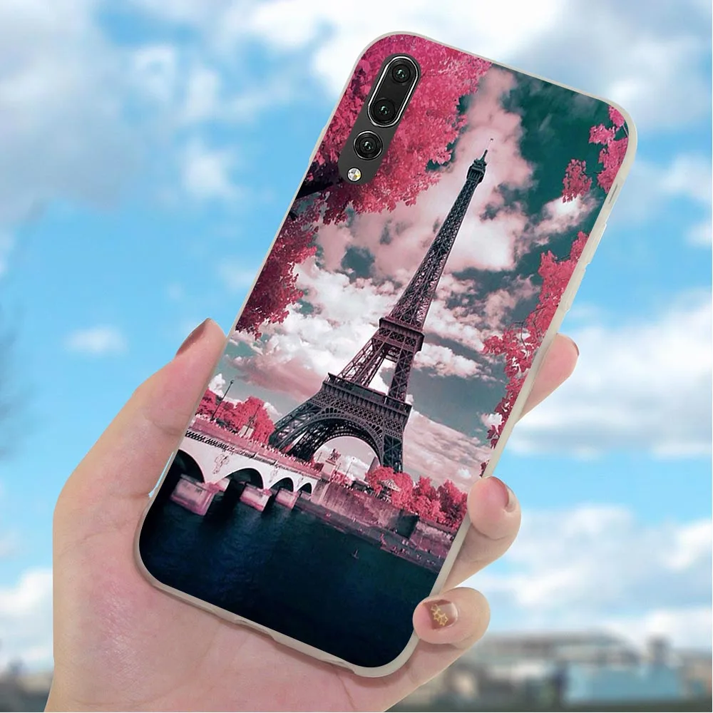 Мягкий ТПУ чехол для телефона с Эйфелевой башней Huawei Mate 20 10 Pro P8 P20 P30 P10 P9 Lite Mini P Smart