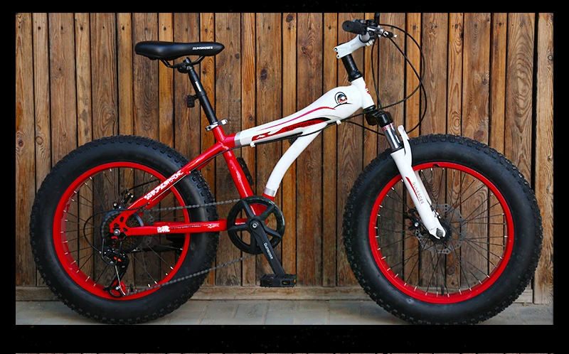KUBEEN складной велосипед для снега MTB 2" 7 21 24 27 скорость двойной диск горный Fat велосипедная Подвеска стальная рама 4" Шины алюминиевые колеса