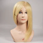 Высококачественный Женский манекен 14 дюймов, 100% шерсть животных, Парикмахерская учебная голова манекена косметологии, куклы с плечом и зажимом