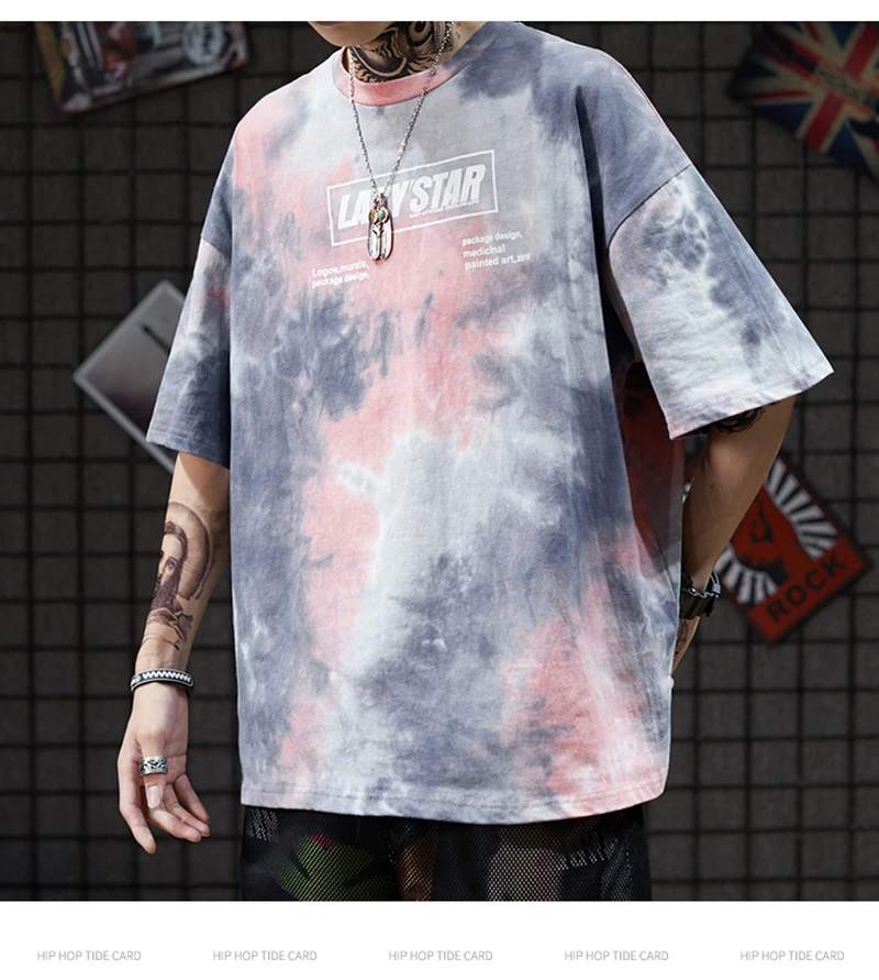 Tie Dye футболка мужская с принтом винтажная психоделическая Ослепительная футболка большого размера хип хоп Уличная Rap Rock Harajuku Ulzzang мужские футболки